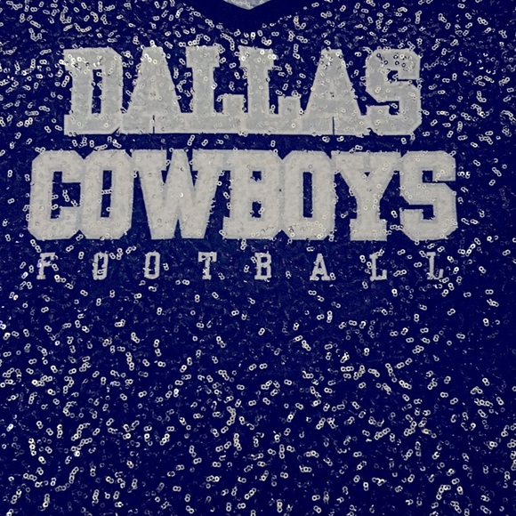 🤍💙DALLAS COWBOY SPARKLY BLOUSE💙🤍 - Picture 2 of 6